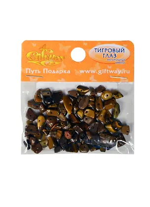 Натур. камни Тигровый глаз (россыпь) (00009452) (60-70шт) (20г) (упаковка) 2396865