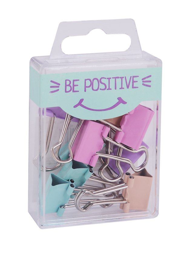 Зажимы для бумаг Be positive, 19 мм, 10 штук, пастельные 247551 — 1
