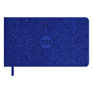 Еженедельник дат. 2026г. 64л 150x87 мм 150x87 мм "Виннер" синий, кожзам, мягк.переплет, блинт.тиснение, офсет, карманный, горизонт, справ.мат-лы, закругл.углы, ляссе, инд.уп 3116615