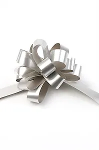 Бант декоративный шар метал.серебряный/золотой, GRAND GIFT