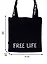 Сумка-шоппер Free life с надписью на ручках черная, текстиль 40см.*32см. — 2835675 — 2