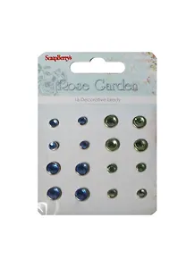 Набор хрустальных брадсов Розы (SCB34001052) (16шт) (голубой/зеленый) (упаковка)