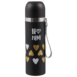 Термос матовый черный/белый с золотом (металл) (500 мл) (12-16074-ZK-A-79)