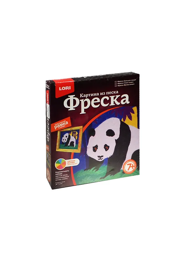 LORI Кп-032 Картина из песка Фреска Большая панда (+рамка) (набор д/творч.) (7+) (коробка) 2435032 — 2