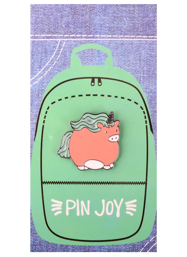 Значок Pin Joy Толстый единорожек (металл) (12-08599-924) 2862957 — 2