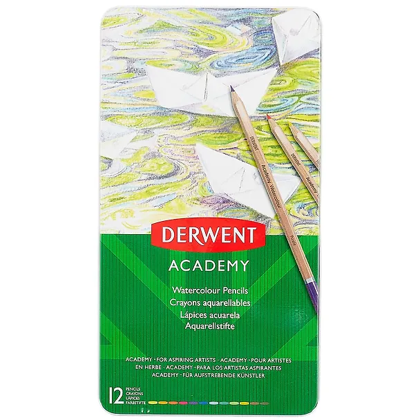 Карандаши цветные акварельные «Academy watercolor», Derwent, 12 цветов 219315 — 1