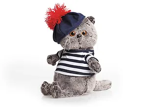 Игрушка мягкая Budi Basa, Басик в тельняшке и берете 19см Ks19-010.