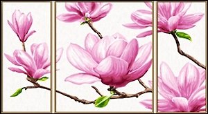 Набор для творчества, Shipper Arts&Crafts Создание картин "Триптих Магнолия" , 50х80 см
