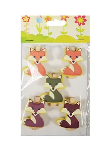 Набор для творчества, Набор прищепок Лисы 5/6 шт в блистере