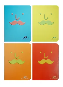 Блокнот цветной Усы вырубка (192стр) (7,5х10,3)