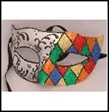 Карнавальная маска "Арлекин" (22528) (с атласной лентой) (Феникс-Презент)