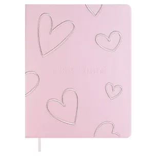 Дневник шк. "Розовые сердечки" кожзам, тв.переплёт, шелкография в одну краску, блинт.тиснение, пантон, одно ляссе, загругл.углы, универс.шпаргалка 3085579