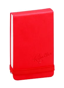 Блокнот 90*140 96л лин. "Reporter" красн.иск.кожа, тв.переплет, резинка, тонир.блок, инд.уп.