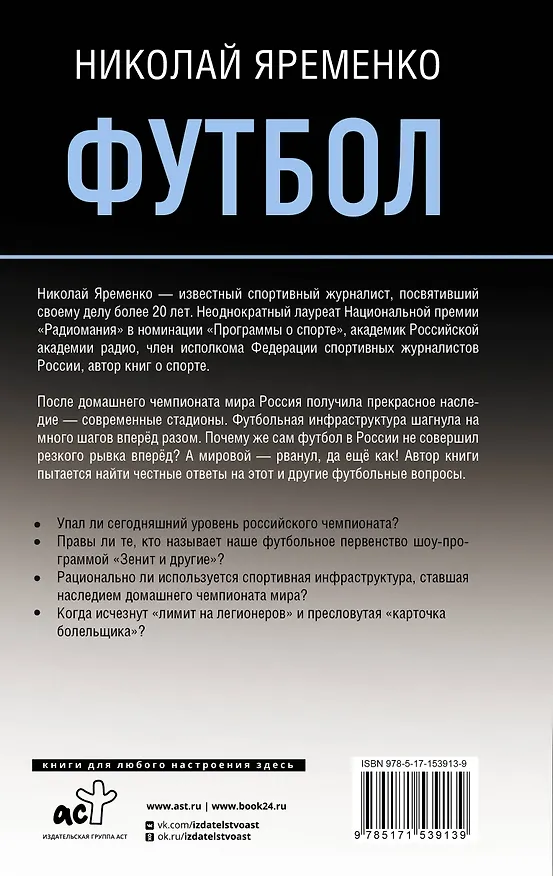 Книга Футбол: откровенная история о том, что происходит на самом деле (Николай Яременко) — 2