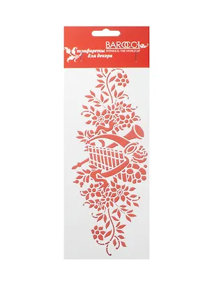 Трафарет пластик многоразовый Бордюр Рококо Музыка (АН3836300) (Б-039) (10х23 см) (упаковка) 2480072