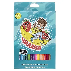 Карандаши цветные 18 цветов "Влад А4" заточенные 3100575