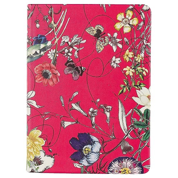 Ежедневник недатированный «Butterfly» А6+, малиновый, 96 листов, экокожа, InFolio 248598 — 1