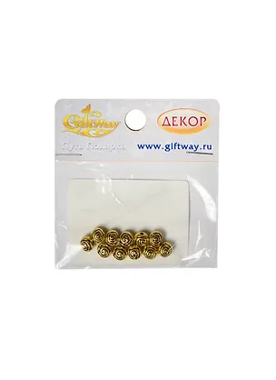 Фурнитура металл бусина Роза круглая золото (00010220) (10х7мм) (10 г/уп) 2422575