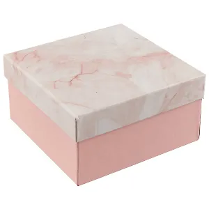 Коробка для подарка «Розовый мрамор» средняя