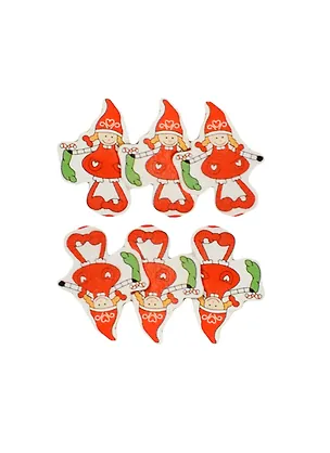 Прищепки декор новогодние Веселые гномики (154200) (набор 6шт) (микс) (упаковка) 2447422