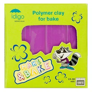 IDIGO Полимерная глина для запекания 58гр цв.фиолетовый неон sm55812 2281604