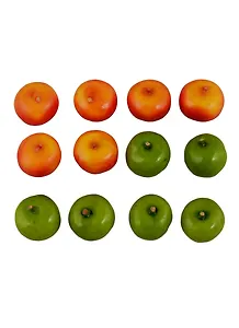 Искусственный декор Яблочки в пакете с подвесом , зеленые и красные, 12 шт