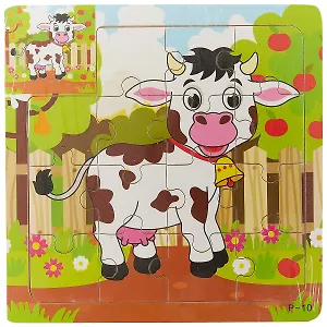 Развивающие рамки Коровка, 15*15см, дерево