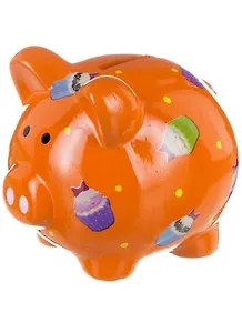 Копилка Поросенок оранжевый (10,5х9,5) (156-112)