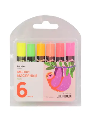 Мелки масляные 06цв "НЕОН", пласт.уп., подвес 3104439