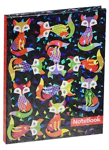 Записная книжка А6 48л "Таксы/Цветные лисички" 7БЦ, офсет, гологр. пленка, Феникс