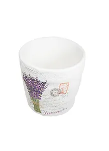 Кашпо декоративное из керамики Лаванда (33959) (14х14х13)