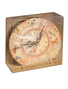 Сувенир, Часы настольные Прованс бабочки 12см 12-34135-ZJ-012-3