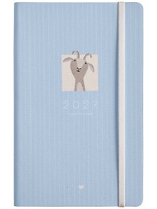 Еженедельник дат. 2027г. А5 64л 130*205 "Goat" голубой, иск.кожа, мягк.переплет, 2 ляссе, резинка, скругл.углы