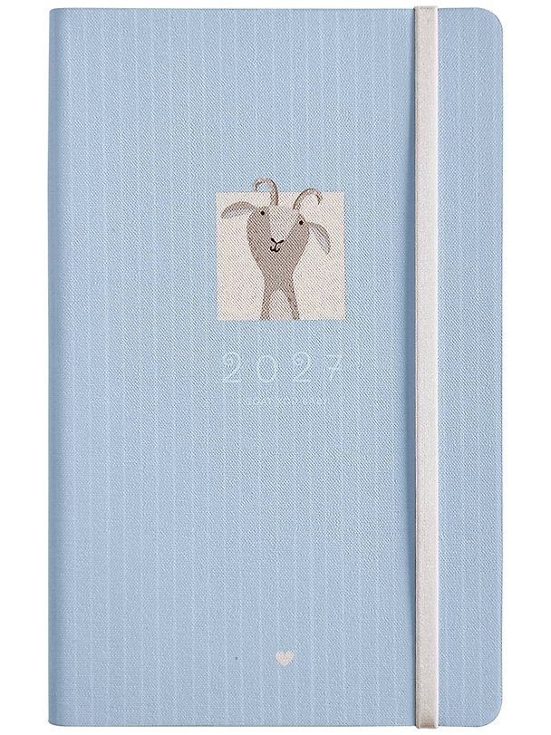 Еженедельник дат. 2027г. А5 64л 130*205 "Goat" голубой, иск.кожа, мягк.переплет, 2 ляссе, резинка, скругл.углы 3172314 — 1