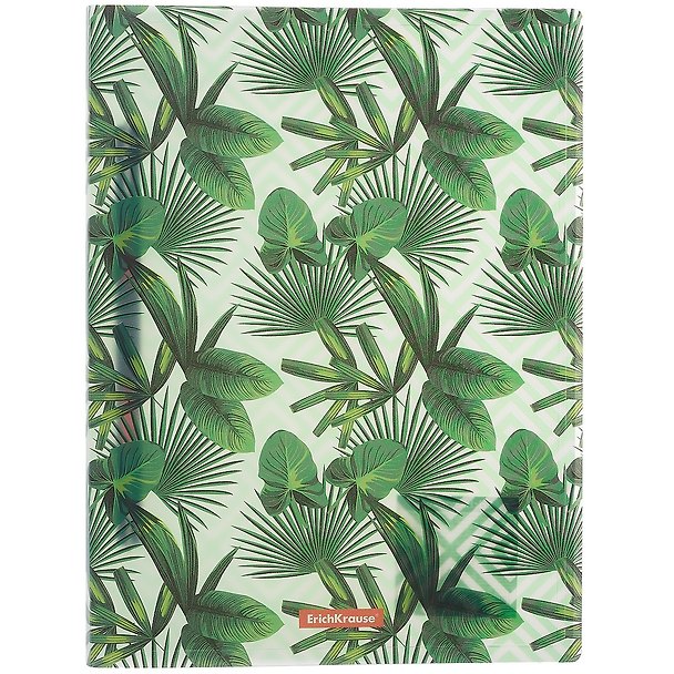 Папка-скоросшиватель A4 "Tropical Leaves" пластик, пружинн.механизм, Erich Krause 259693 — 1