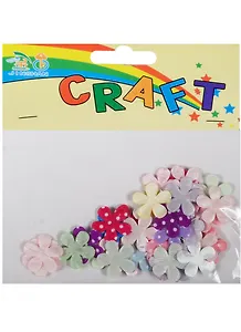 Банты тканевые, цветочки в горошек, 40 шт (11-21496-B15)