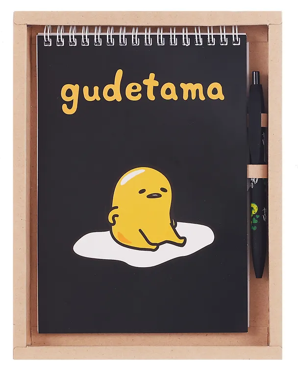 Набор канцелярский «Gudetama. Черный» (ручка шариковая автоматическая, блокнот А5 60 листов), в подарочной упаковке, Centrum 2984004 — 2
