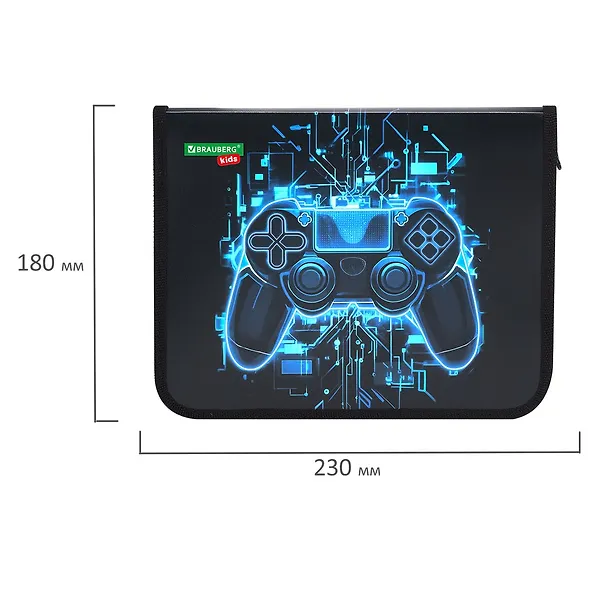 Папка для тетрадей A5 "Digital gamepad" молния с трех сторон, пластик 3106007 — 9