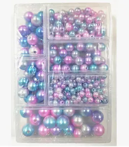 Набор бусин для творчества № 3, перламутровые, размер бусин 4/6/8/10/12 мм, ПВХ-упаковка, размер 11,2*8,2*2 см