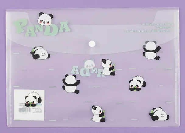 Папка -конверт «Panda» А4 на кнопке, в ассортименте 3039424 — 5