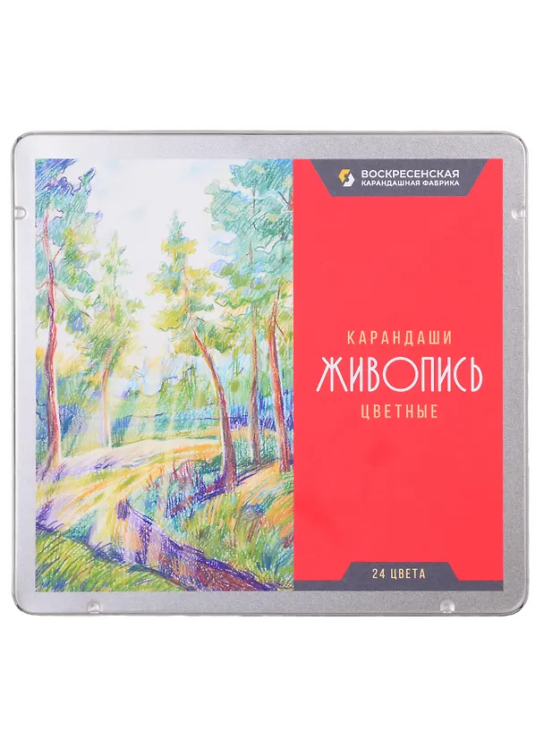 Карандаши цветные "Живопись" 24цв, мет.коробка, ВКФ 260792 — 1