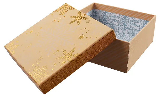 Коробка подарочная "Craft snowflaces" 15,5*15,5*6,5см, Новый год, картон 2982024 — 4