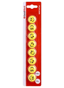 Магниты 8 штук 20мм "Смайлики", блистер, GoodMark