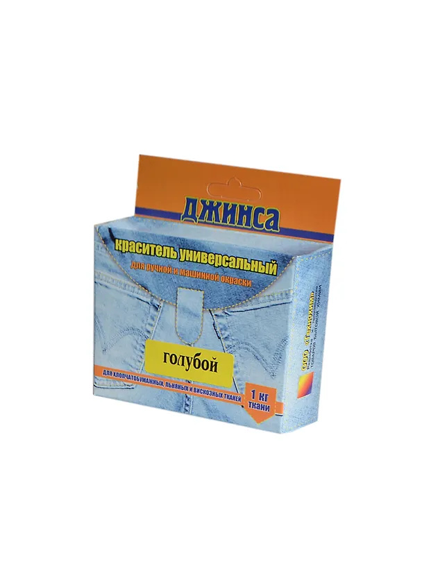 Краситель для ткани Джинса New (голубой) (45г/80) (Ва000004629) (коробка) 2416198 — 1