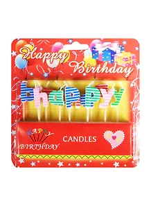 Набор свечей для торта Happy Birthday H2 см полоска (673601)