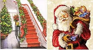 Наб. салф. для декупажа Новогодняя лестница/Дед мороз (3440/002511) (2шт) 2297351