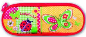 Пенал школьный Феникс+ "Пэчворк бабочка", 20,5*7,5*4 см, без наполнения, с откидной крышкой, атлас