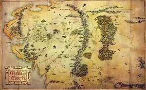 Кардхолдер. Хоббит. Карта Средиземья (в форме книжки, 215х65 мм)