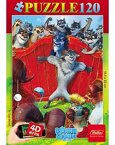 Пазлы 120 А3ф 165х230мм 4D-Безумное превращение Волки и овцы (120ПЗ5_15642) (Hatber) (3+)
