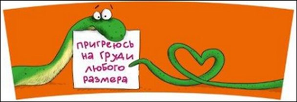 Кружка Юмор Змеи НГ (0665.163) (Пригреюсь на груди…) 2329555 — 1